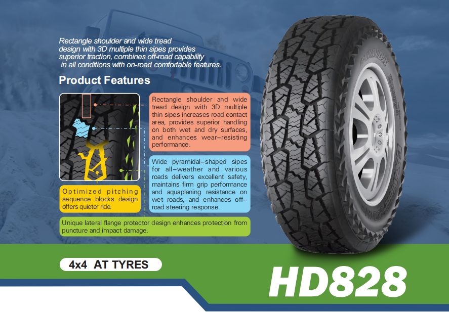 HD828 HD829 AT OFF ROAD TYRE AT 4X4 TYRE  all terrain tires off road tyres mud terrain tires